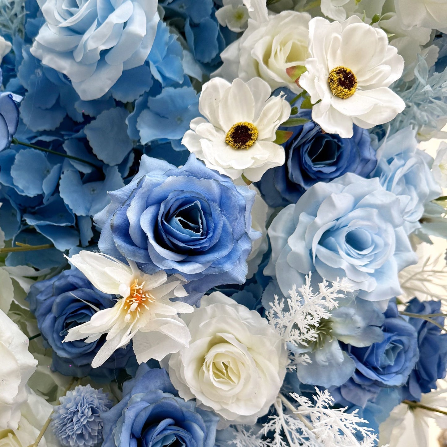 2.4x2.4m Artificial Flower Blue Floral Arch for Wedding Events Decoration