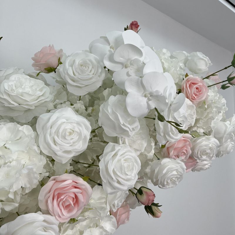 2m White & Pink Moon Shaped Flower Arch for Wedding Events Party