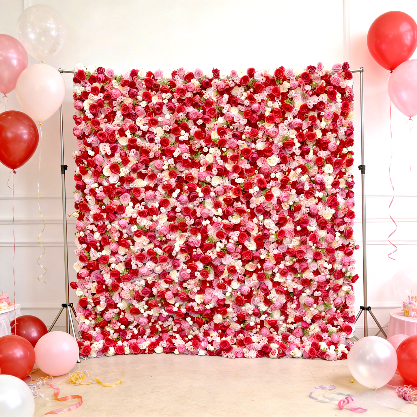 Pink Artificial Flower Wall Panel - Wedding & Event Backdrop Decor