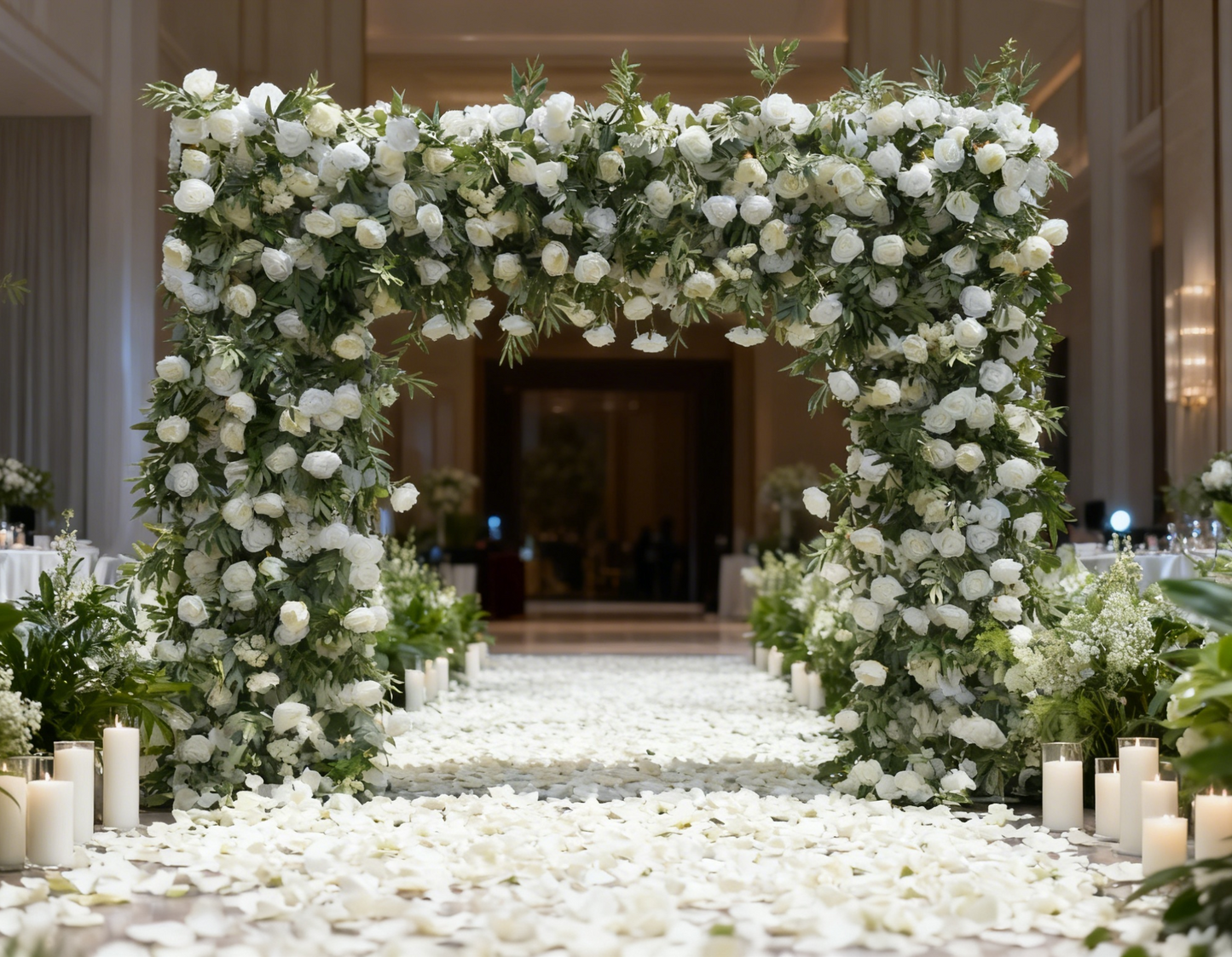 White Green Square Shaped Flower Arch for Wedding Decor