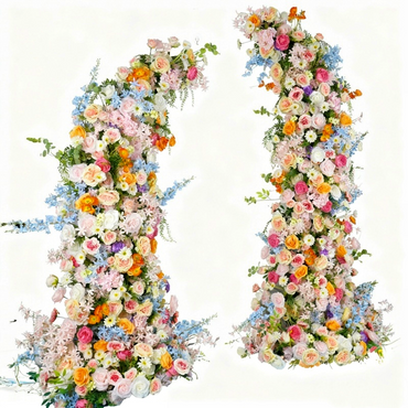 Colorful Floral Horn Arch for Wedding & Event Decoration