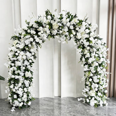 White Artificial Floral Arch | Wedding Ceremony Backdrop | Event & Party Decor
