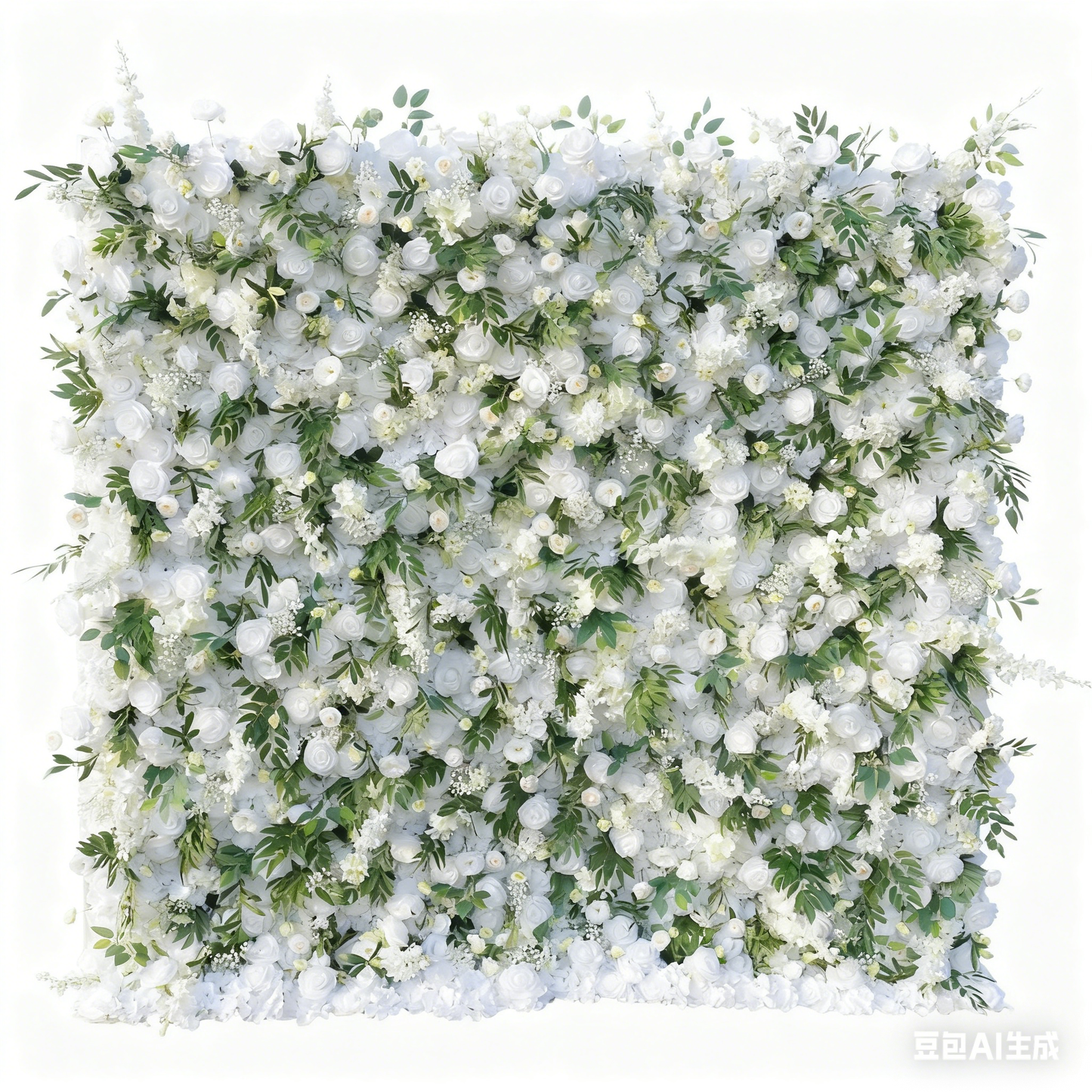 Lifelike White Artificial Flower Wall - Custom Size Faux Floral Backdrop for Wedding & Event Decor