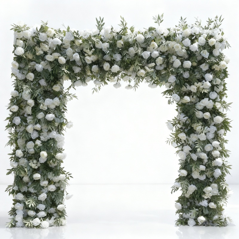 White Green Square Shaped Flower Arch for Wedding Decor