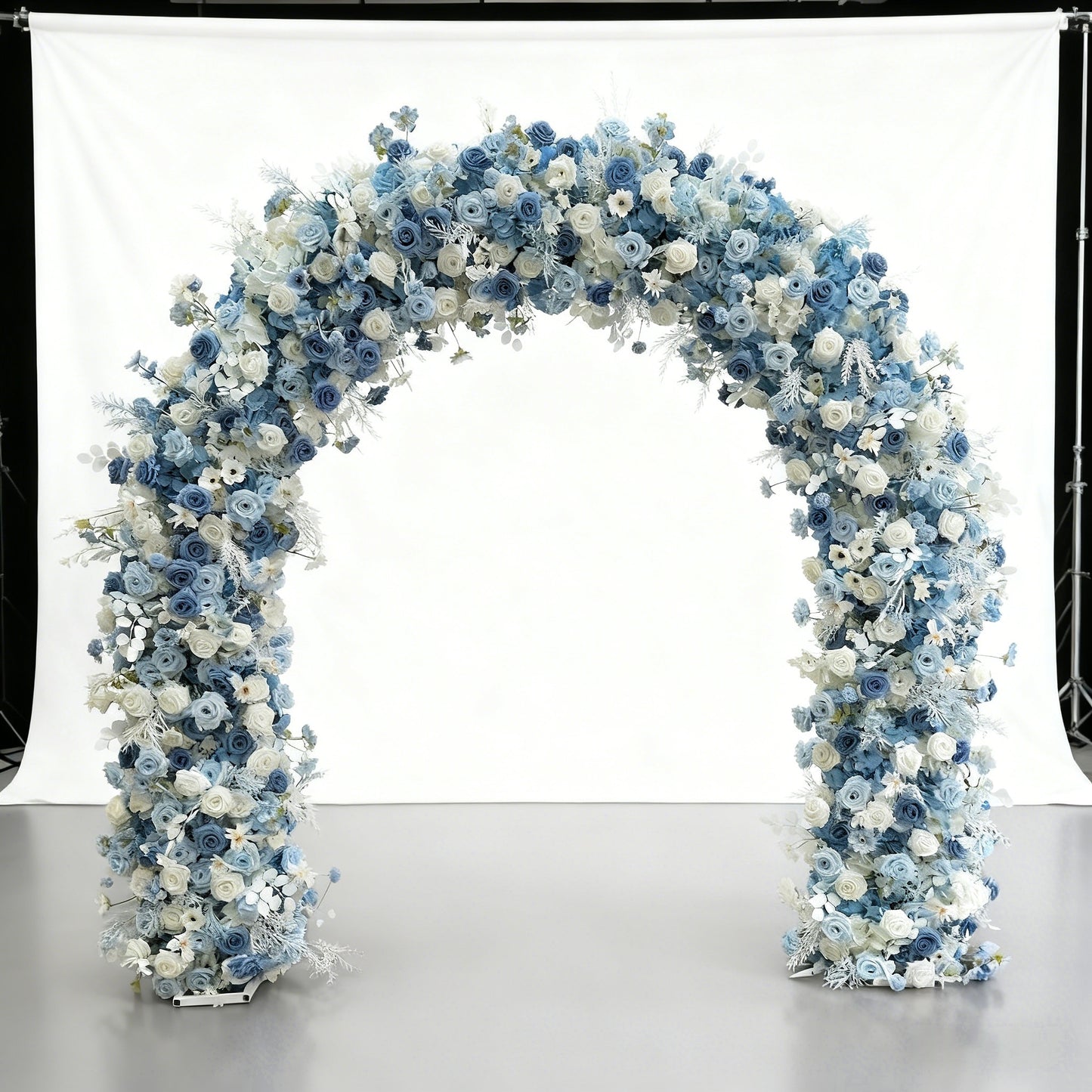 2.4x2.4m Artificial Flower Blue Floral Arch for Wedding Events Decoration