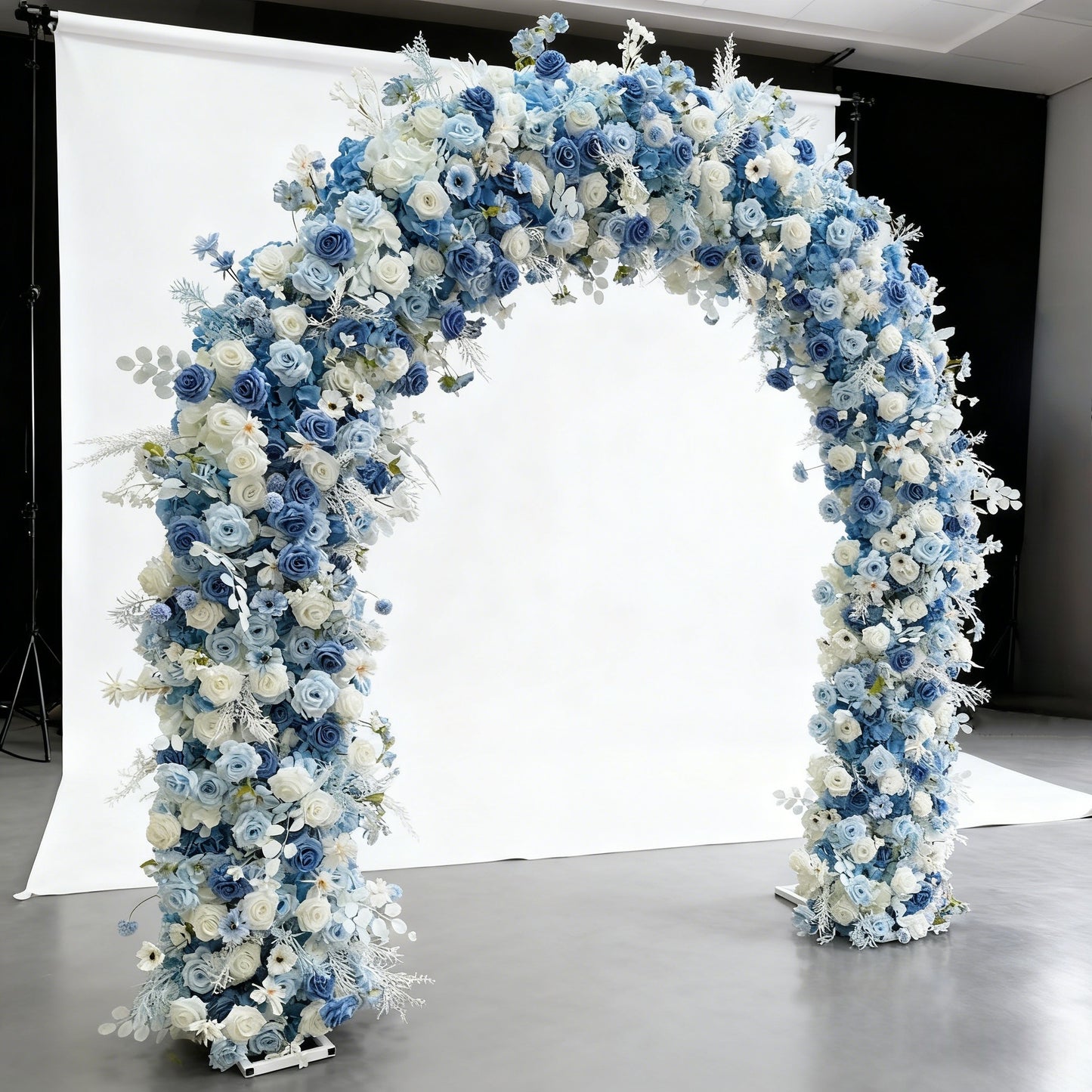2.4x2.4m Artificial Flower Blue Floral Arch for Wedding Events Decoration