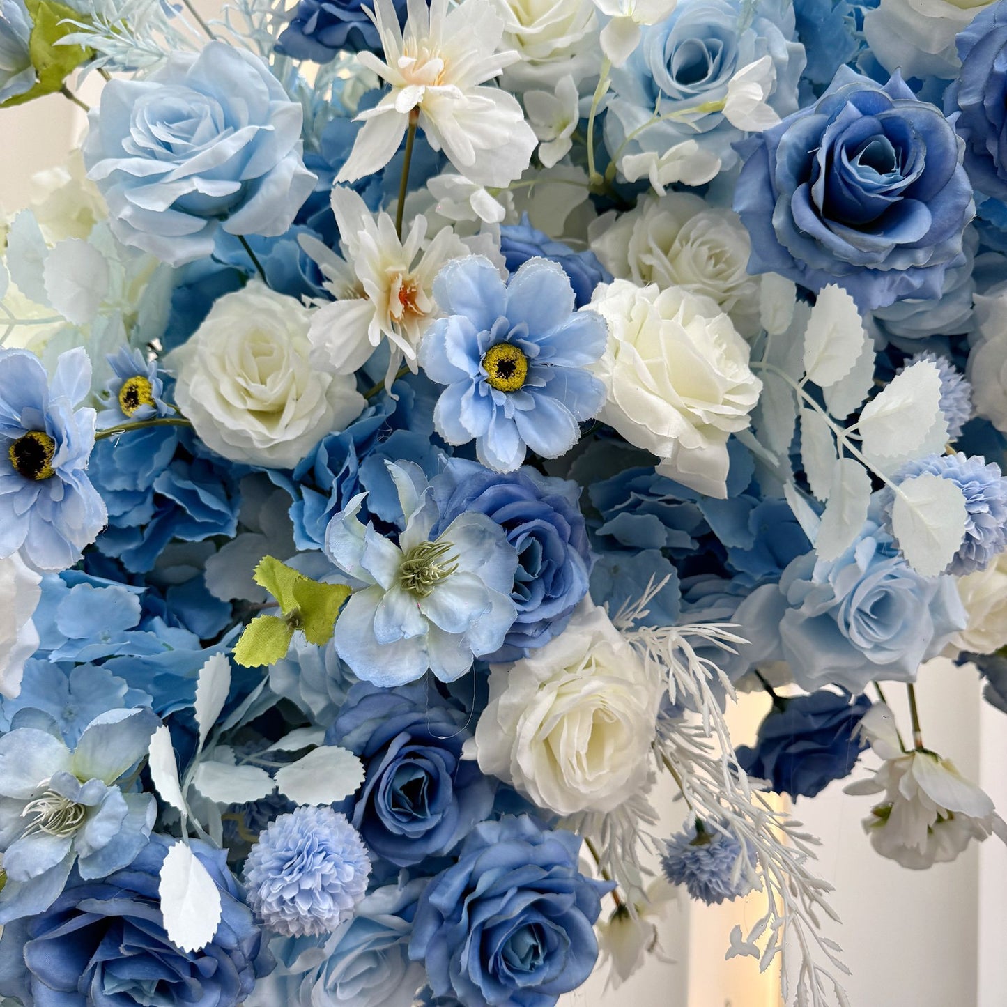 2.4x2.4m Artificial Flower Blue Floral Arch for Wedding Events Decoration
