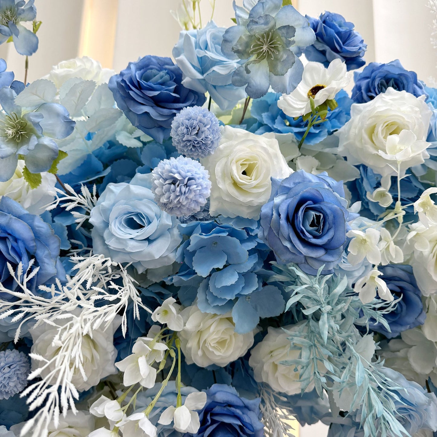 2.4x2.4m Artificial Flower Blue Floral Arch for Wedding Events Decoration
