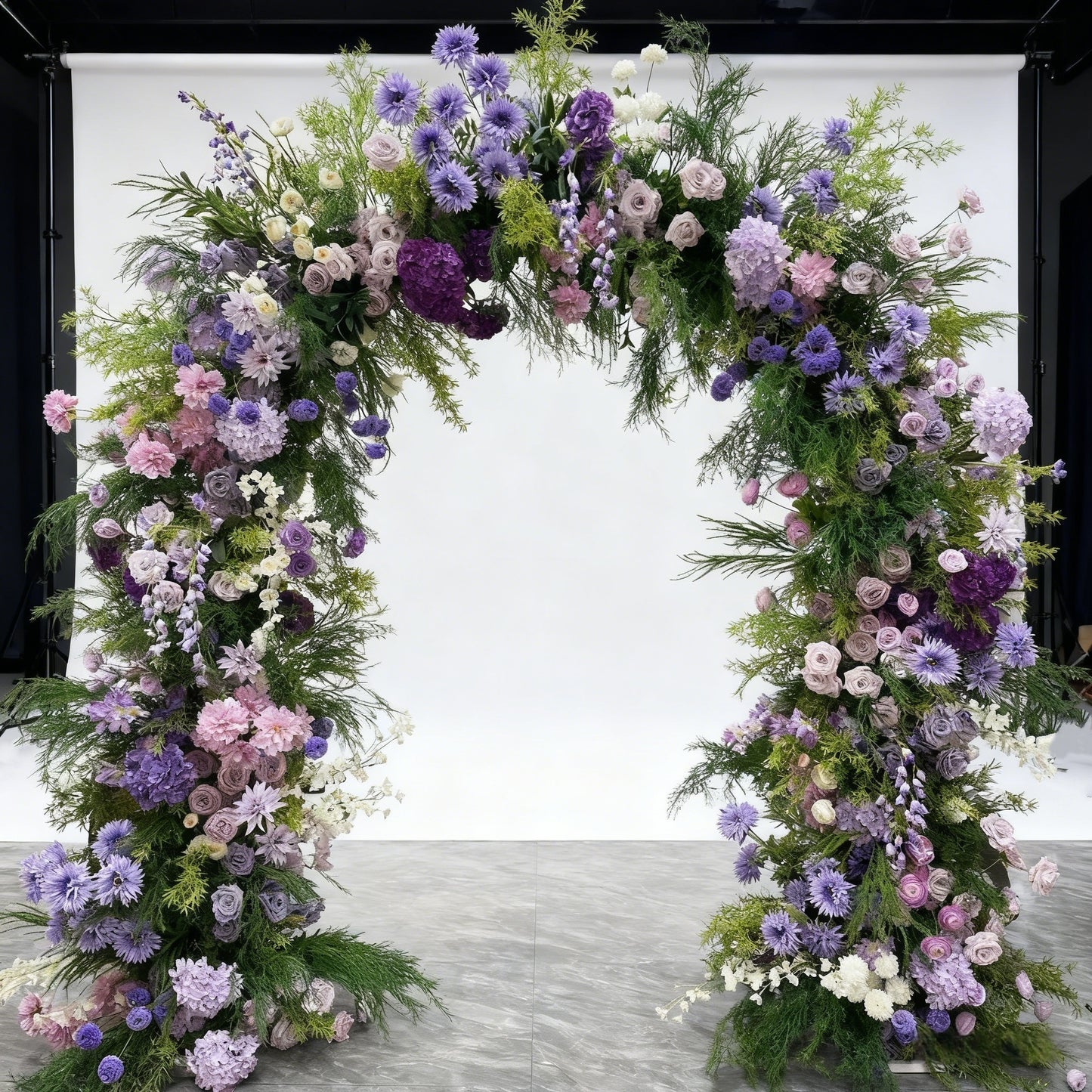 2.4x2.4m Purple Artificial Flower Floral Arch for Wedding decoration