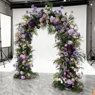 2.4x2.4m Purple Artificial Flower Floral Arch for Wedding decoration