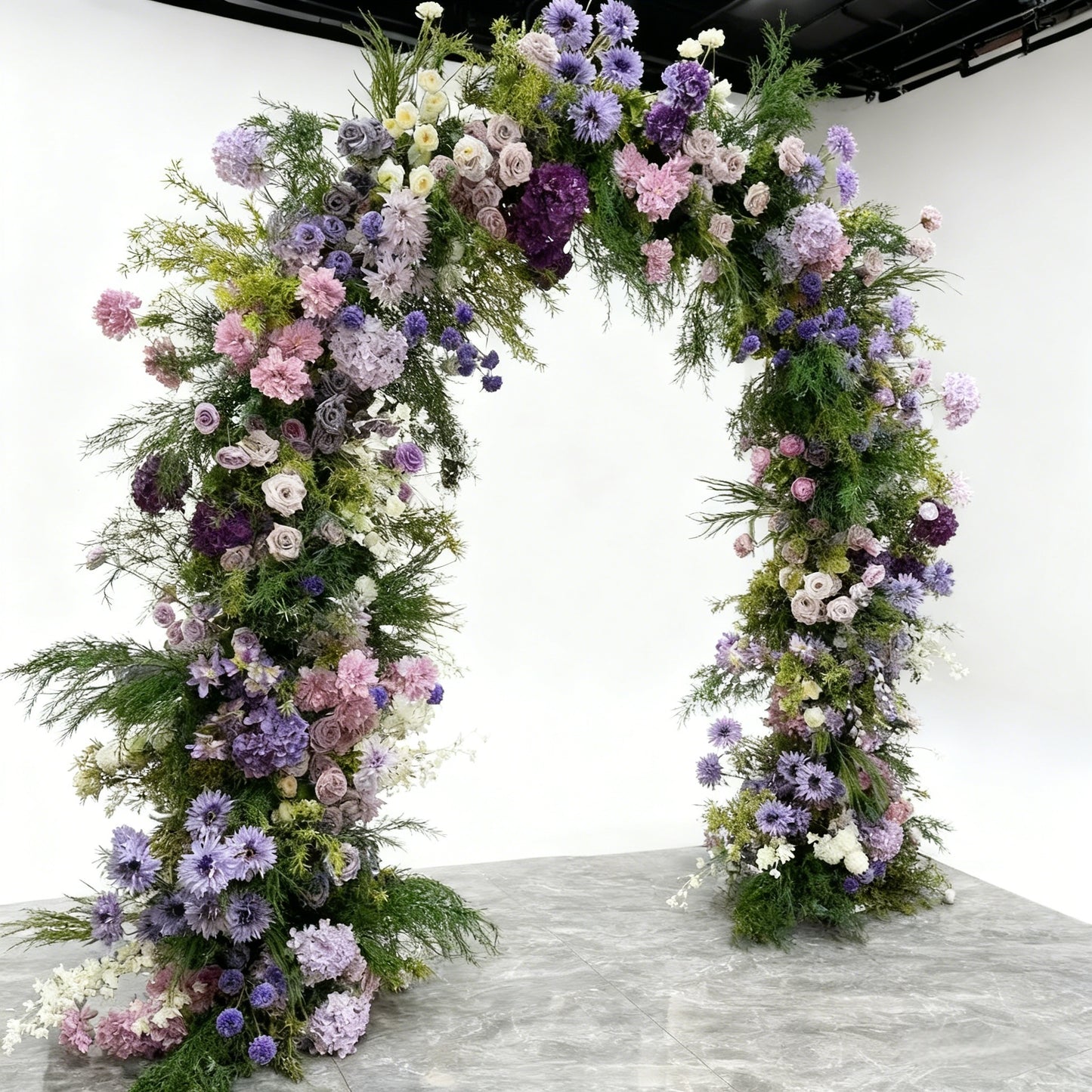 2.4x2.4m Purple Artificial Flower Floral Arch for Wedding decoration
