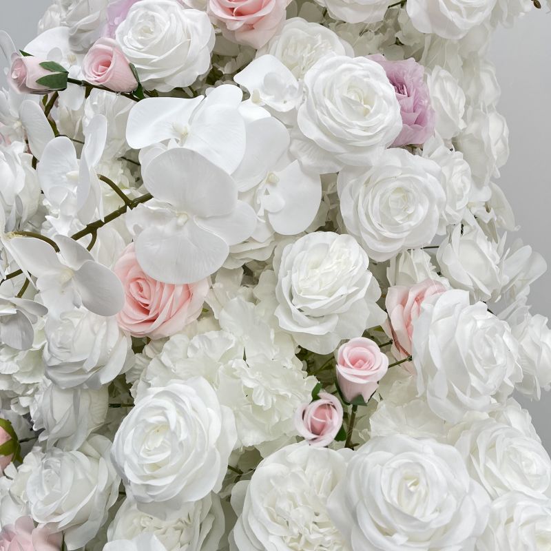 2m White & Pink Moon Shaped Flower Arch for Wedding Events Party