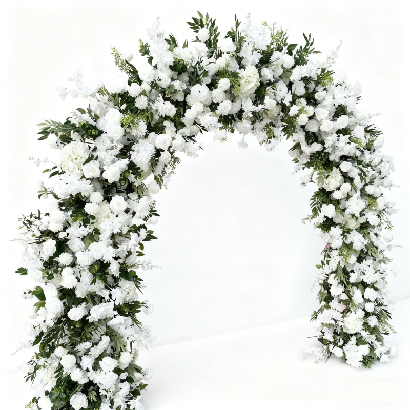 2.4x2.4m White Circle Shaped Floral Arch Wedding Decoration