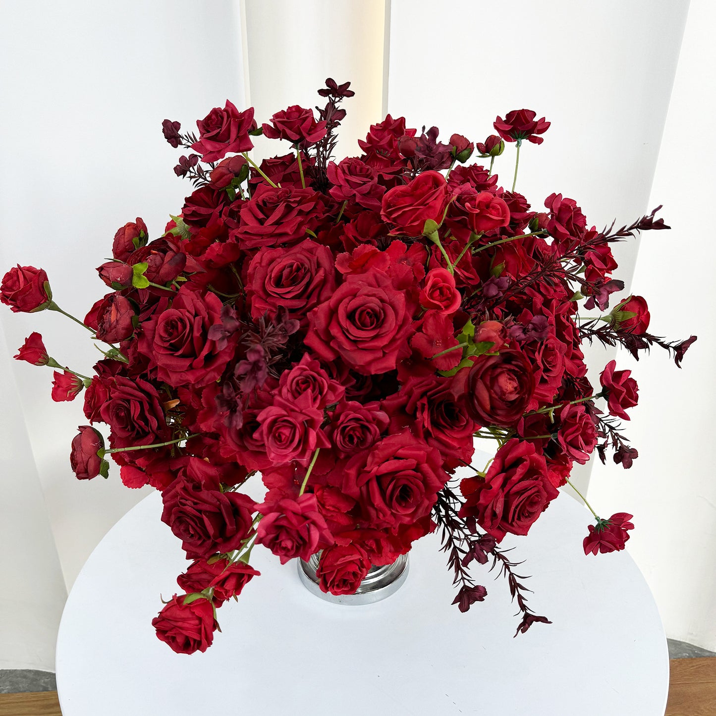 Red Rose Flower Ball Wedding Centerpieces for Table Party Decorations