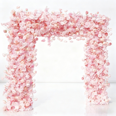 Pink Artificial Square Shaped Flower Arch for Wedding Elegant Party Floral Arrangement