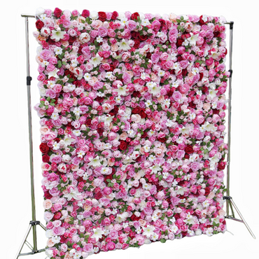 Pink Artificial Flower Wall Panel - Wedding & Event Backdrop Decor