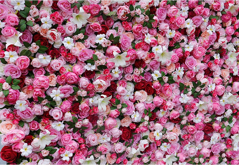 Pink Artificial Flower Wall Panel - Wedding & Event Backdrop Decor