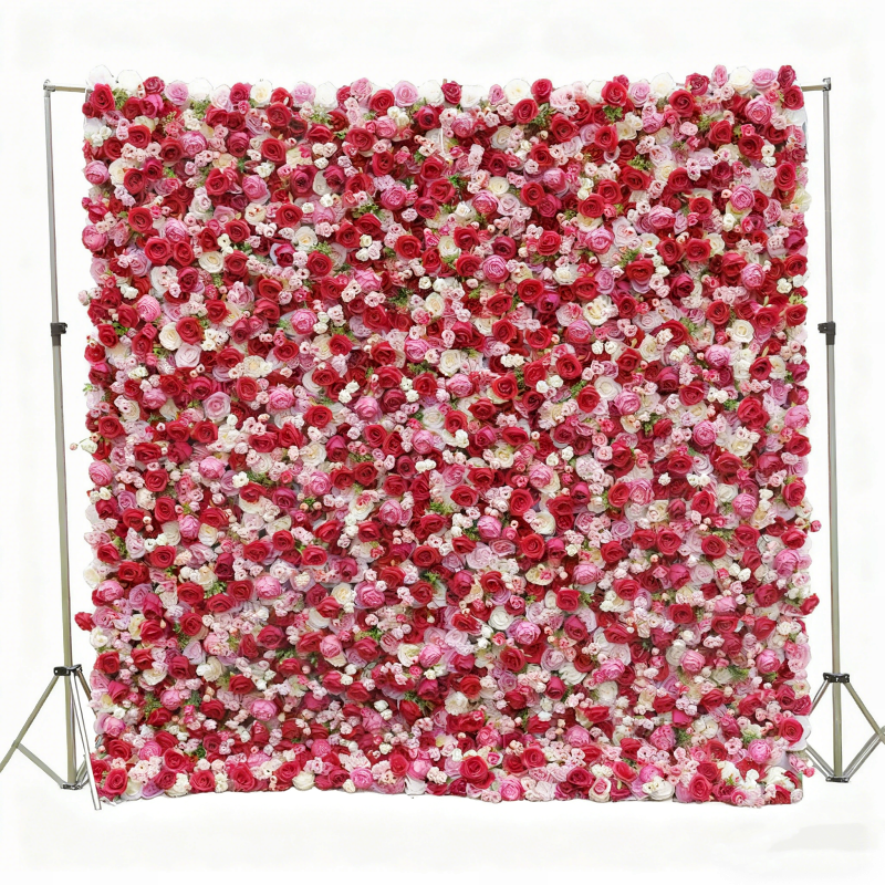 Pink Artificial Flower Wall Panel - Wedding & Event Backdrop Decor
