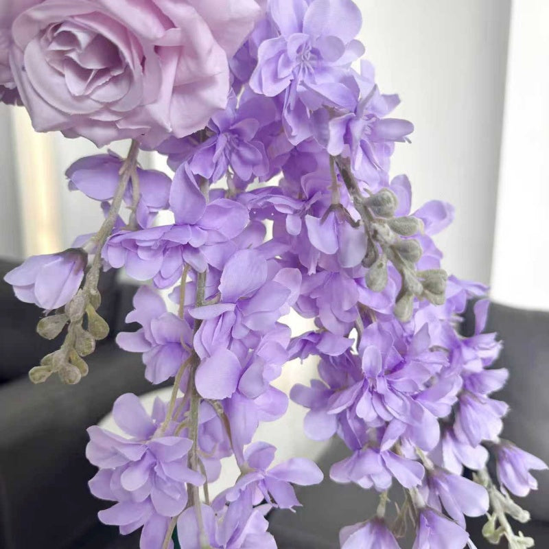 2x2m Purple Moon Shaped Floral Arch for Wedding Events Decor
