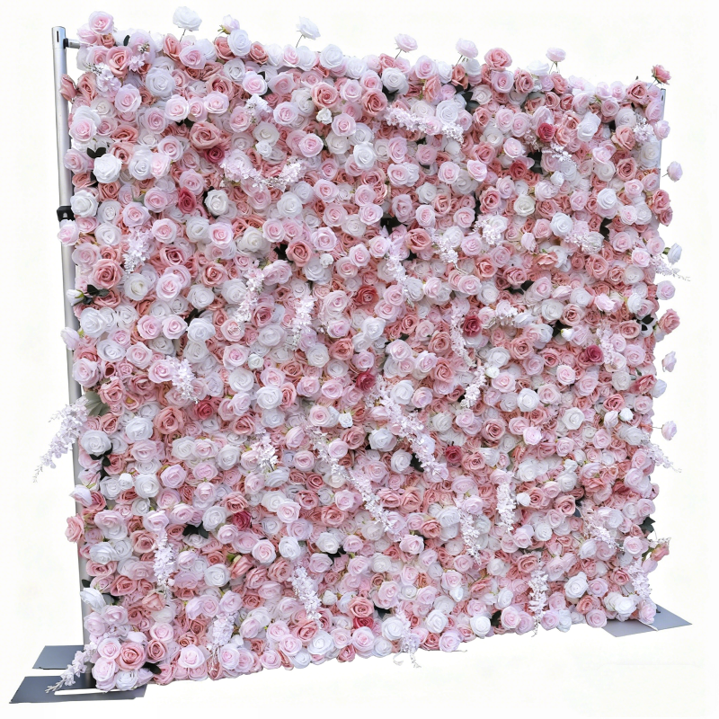  Romantic Blush Pink Faux Flower Wall - Perfect for Wedding & Party Decor