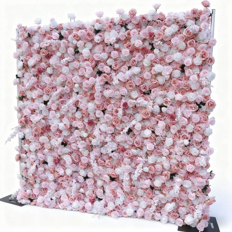  Romantic Blush Pink Faux Flower Wall - Perfect for Wedding & Party Decor