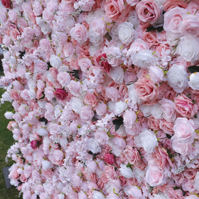  Romantic Blush Pink Faux Flower Wall - Perfect for Wedding & Party Decor