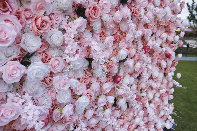  Romantic Blush Pink Faux Flower Wall - Perfect for Wedding & Party Decor