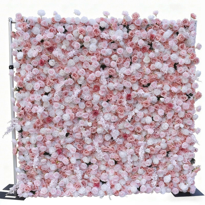  Romantic Blush Pink Faux Flower Wall - Perfect for Wedding & Party Decor