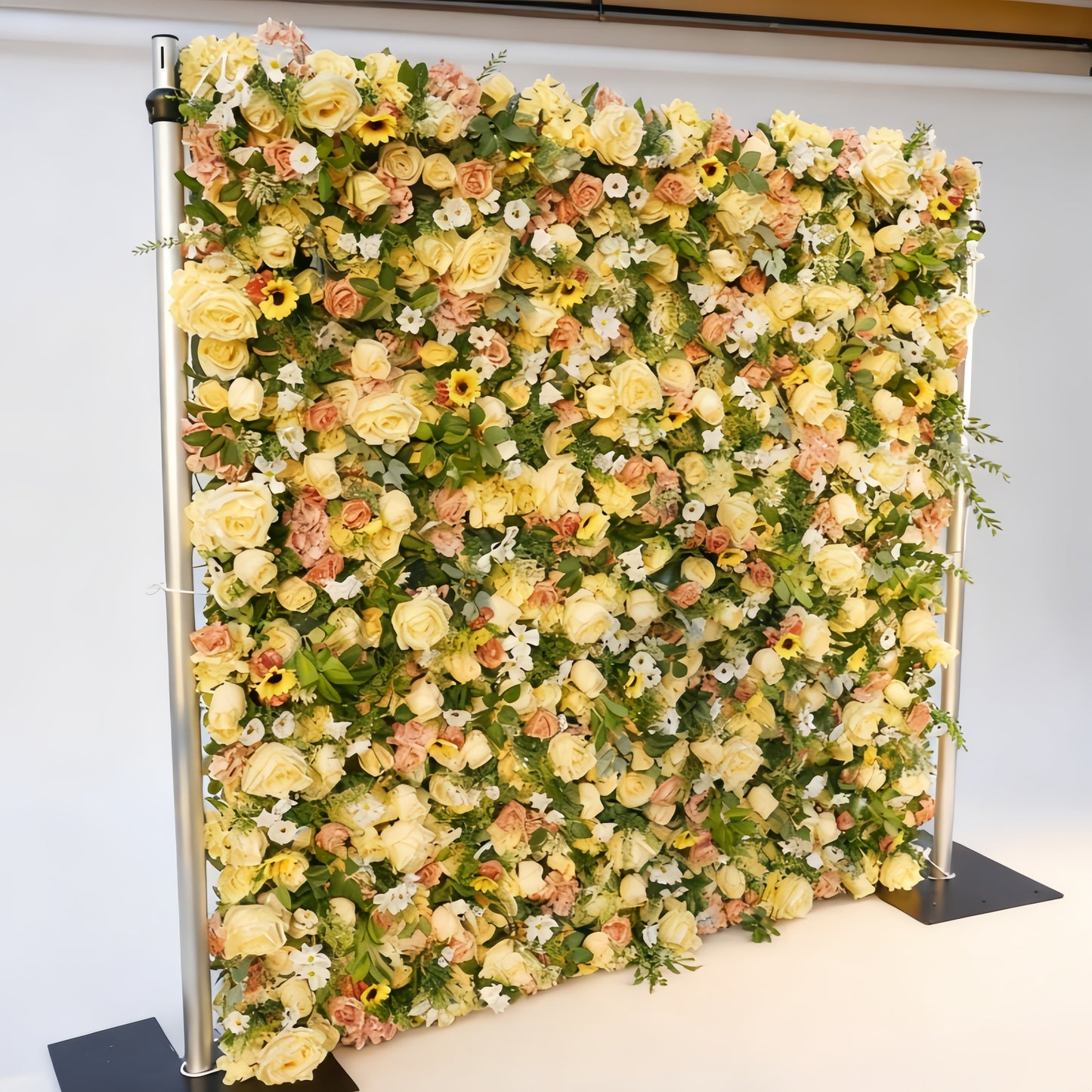 Yellow Rose Flower Wall Panel - Wedding Event Backdrop Decoration