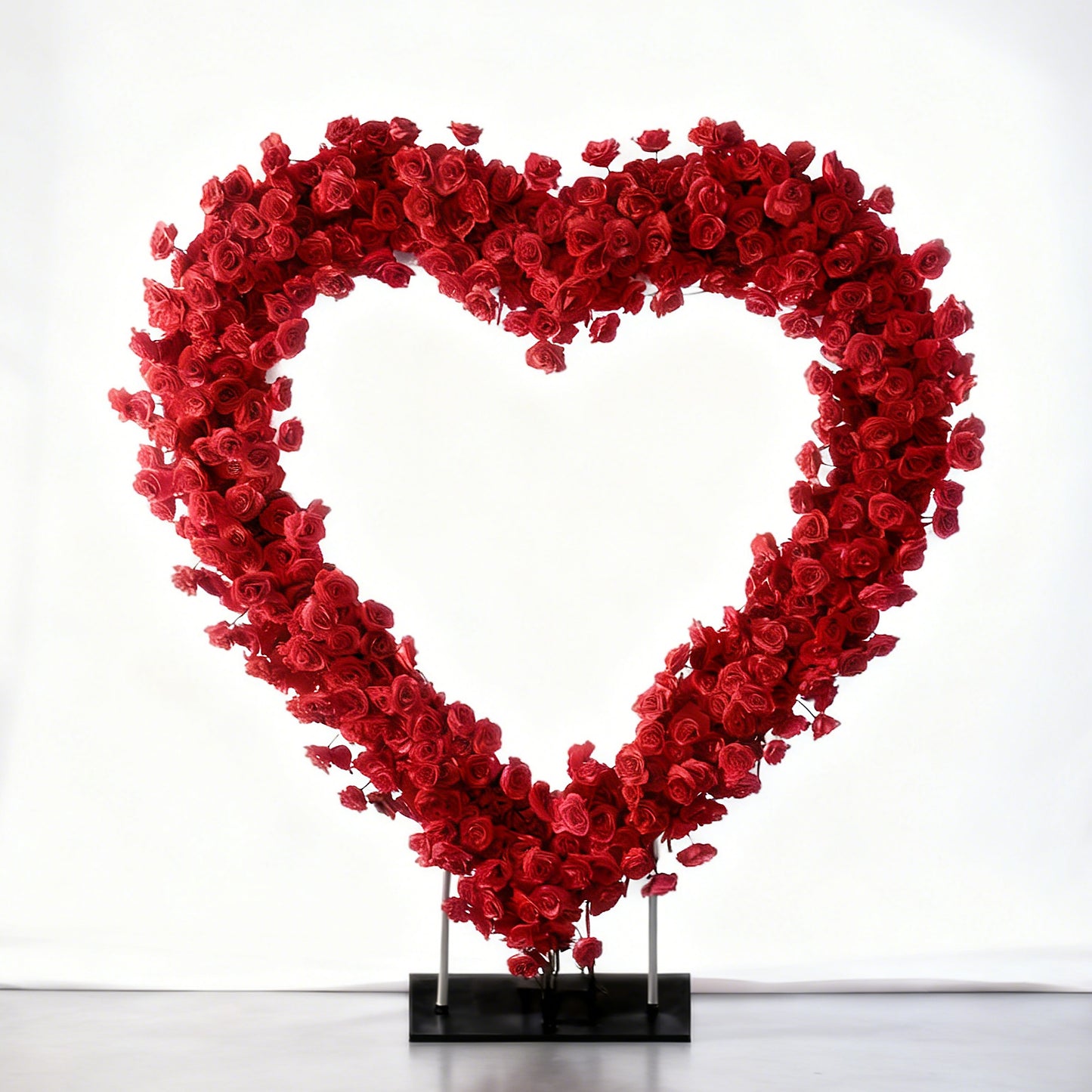 Red Rose Heart Arch for Wedding Events Decor