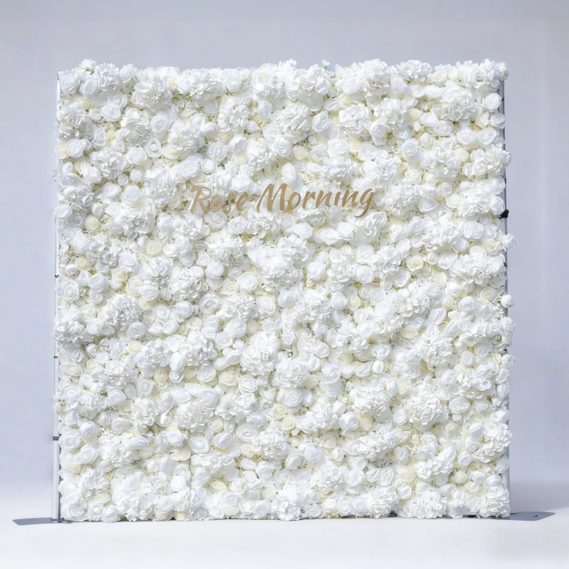 Premium artificial white flower wall for weddings, events & décor