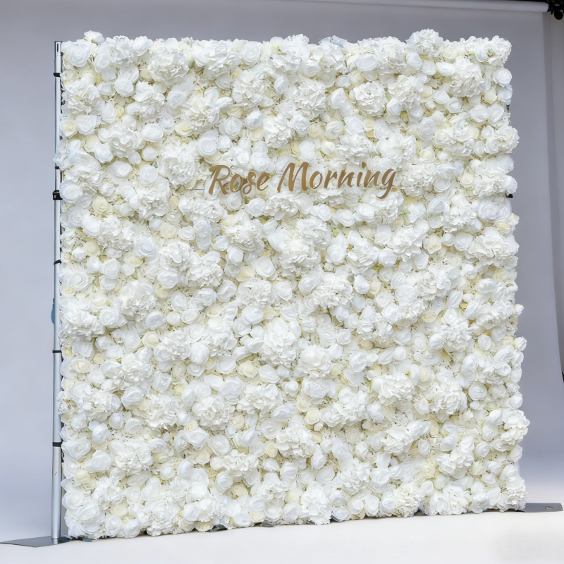 Premium artificial white flower wall for weddings, events & décor