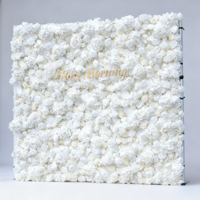 Premium artificial white flower wall for weddings, events & décor