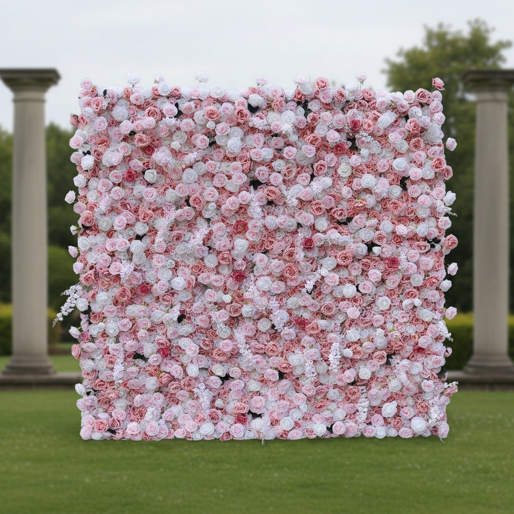  Romantic Blush Pink Faux Flower Wall - Perfect for Wedding & Party Decor