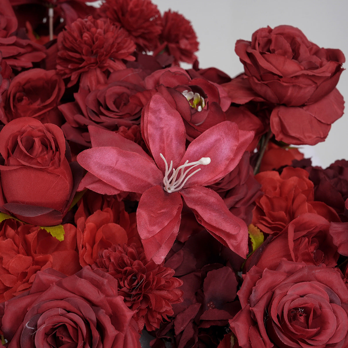 200cm Red Floral Wedding Decor Silk Rose Table Decoration Flower Runner