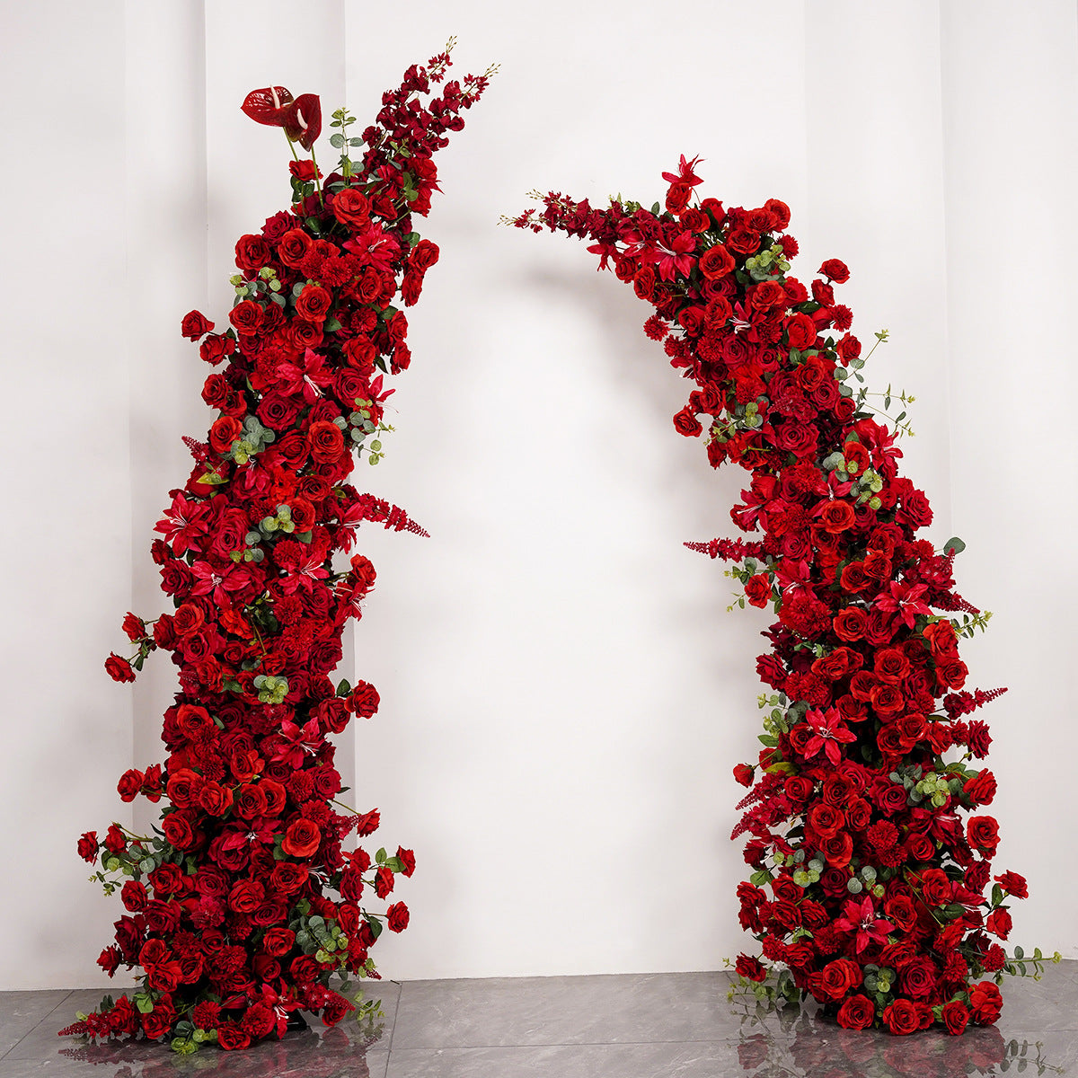 Luxury Wedding Decoration Red Flower Arch Set